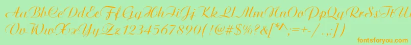 ArtisticRegular Font – Orange Fonts on Green Background