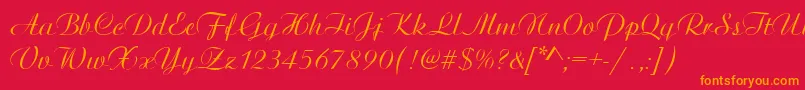 ArtisticRegular Font – Orange Fonts on Red Background