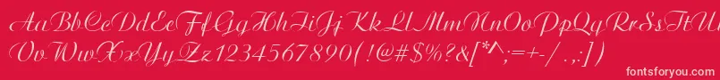 フォントArtisticRegular – 赤い背景にピンクのフォント