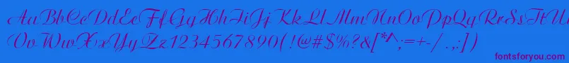 ArtisticRegular Font – Purple Fonts on Blue Background