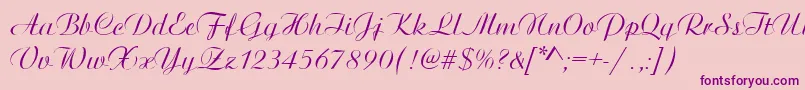 ArtisticRegular Font – Purple Fonts on Pink Background