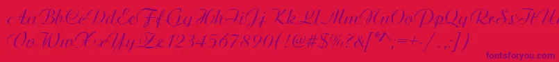 ArtisticRegular Font – Purple Fonts on Red Background