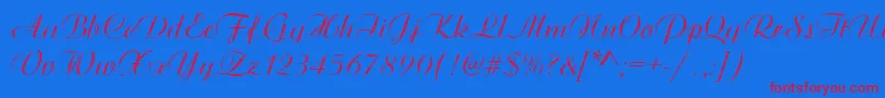 ArtisticRegular Font – Red Fonts on Blue Background