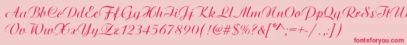 ArtisticRegular Font – Red Fonts on Pink Background