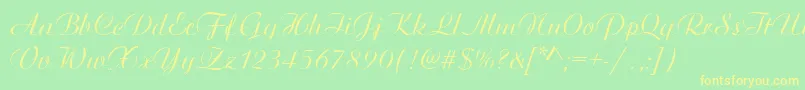 ArtisticRegular Font – Yellow Fonts on Green Background