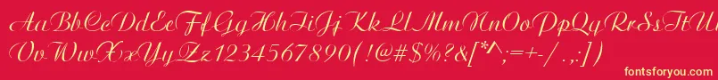 ArtisticRegular Font – Yellow Fonts on Red Background