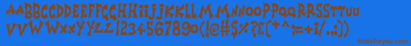 Horrorshow Font – Brown Fonts on Blue Background