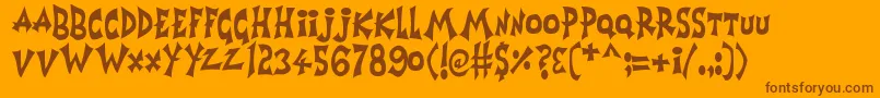 Horrorshow Font – Brown Fonts on Orange Background