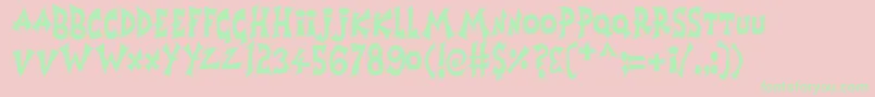 Horrorshow Font – Green Fonts on Pink Background