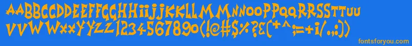 Horrorshow Font – Orange Fonts on Blue Background