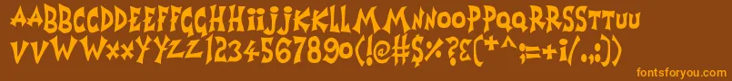 Horrorshow Font – Orange Fonts on Brown Background