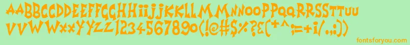 Horrorshow Font – Orange Fonts on Green Background