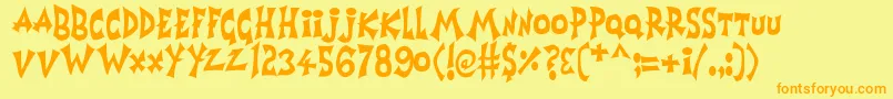 Horrorshow Font – Orange Fonts on Yellow Background