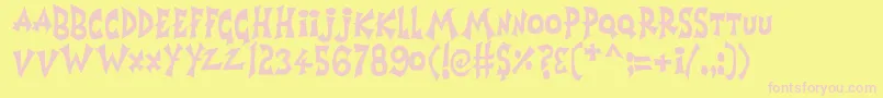 Horrorshow Font – Pink Fonts on Yellow Background