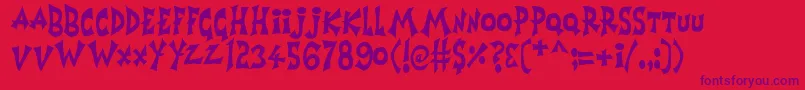 Horrorshow Font – Purple Fonts on Red Background