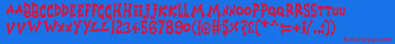 Horrorshow Font – Red Fonts on Blue Background