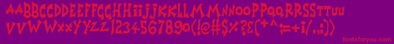 Horrorshow Font – Red Fonts on Purple Background