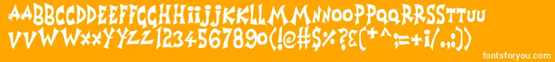 Horrorshow Font – White Fonts on Orange Background