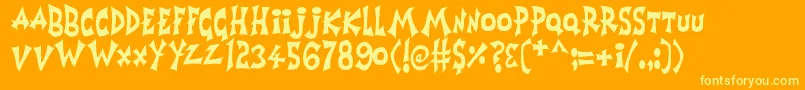 Horrorshow Font – Yellow Fonts on Orange Background
