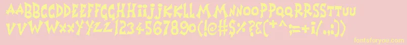 Horrorshow Font – Yellow Fonts on Pink Background