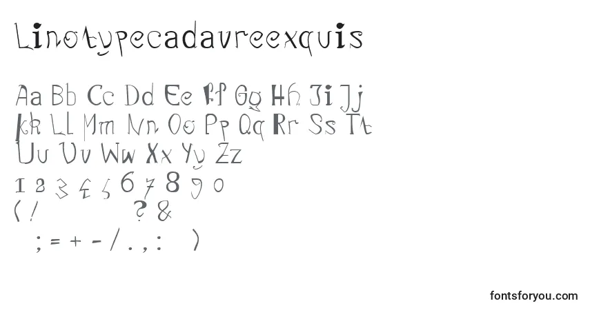 Linotypecadavreexquis-fontti – aakkoset, numerot, erikoismerkit