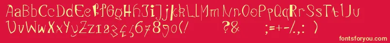 Linotypecadavreexquis Font – Yellow Fonts on Red Background