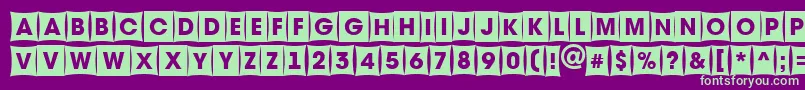 AAvantetitulcmfsh-fontti – vihreät fontit violetilla taustalla