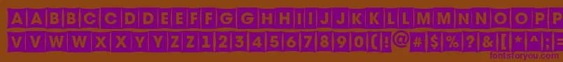 AAvantetitulcmfsh-fontti – violetit fontit ruskealla taustalla