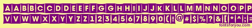 AAvantetitulcmfsh-fontti – violetit fontit keltaisella taustalla