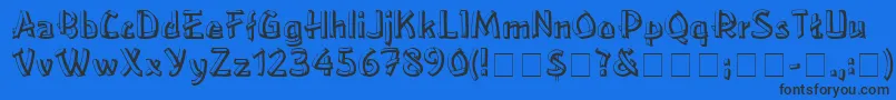 LowereastsideMedium Font – Black Fonts on Blue Background