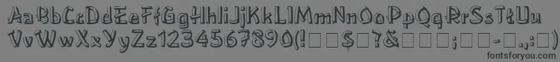 フォントLowereastsideMedium – 黒い文字の灰色の背景