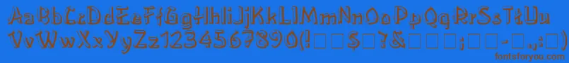 LowereastsideMedium Font – Brown Fonts on Blue Background