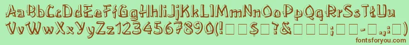 Шрифт LowereastsideMedium – коричневые шрифты на зелёном фоне