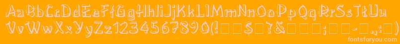 LowereastsideMedium-fontti – vaaleanpunaiset fontit oranssilla taustalla