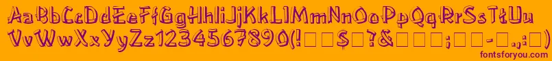 LowereastsideMedium Font – Purple Fonts on Orange Background