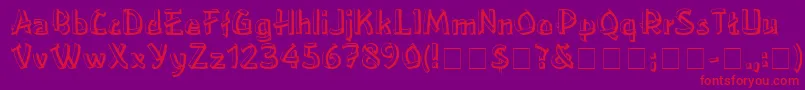 LowereastsideMedium-Schriftart – Rote Schriften auf violettem Hintergrund