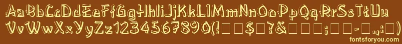LowereastsideMedium-fontti – keltaiset fontit ruskealla taustalla