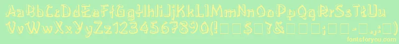 LowereastsideMedium Font – Yellow Fonts on Green Background