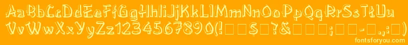 LowereastsideMedium-fontti – keltaiset fontit oranssilla taustalla
