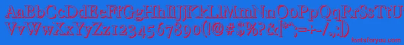 FranciscoshadowRegular Font – Red Fonts on Blue Background