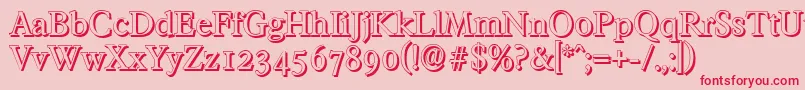 FranciscoshadowRegular Font – Red Fonts on Pink Background