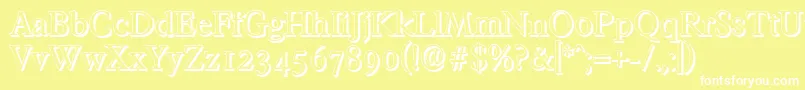 FranciscoshadowRegular Font – White Fonts on Yellow Background