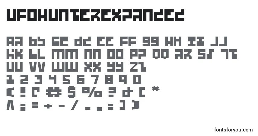 Шрифт UfoHunterExpanded – алфавит, цифры, специальные символы