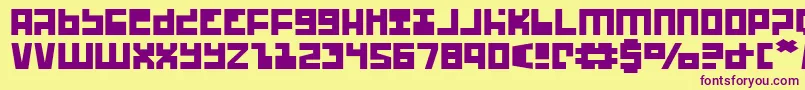 UfoHunterExpanded Font – Purple Fonts on Yellow Background