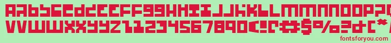 UfoHunterExpanded Font – Red Fonts on Green Background