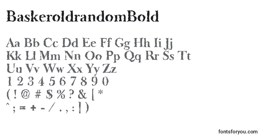 Шрифт BaskeroldrandomBold – алфавит, цифры, специальные символы