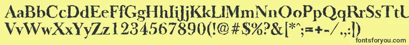 BaskeroldrandomBold Font – Black Fonts on Yellow Background