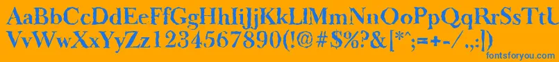 BaskeroldrandomBold Font – Blue Fonts on Orange Background