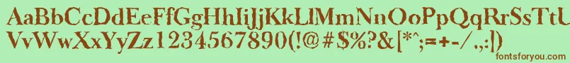 BaskeroldrandomBold-fontti – ruskeat fontit vihreällä taustalla