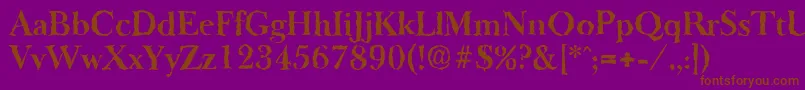 BaskeroldrandomBold-Schriftart – Braune Schriften auf violettem Hintergrund